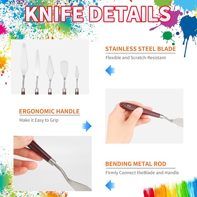 5pcs Palette Knife, Stainless Steel Spatula Palette Knife set, Pallet Knife - Image 2