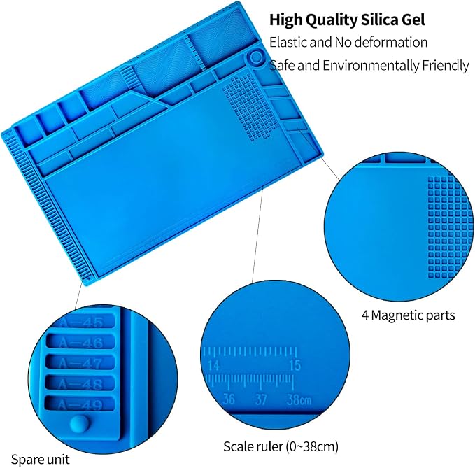 Kaisi S-180 Large Silicone Soldering Mat Magnetic Repair Work Mat, Heat - Image 3