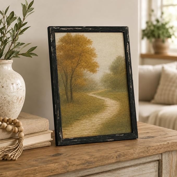 puthiac 11x14 Rustic Farmhouse Picture Frame, Swamp Black, 1 Pack | Distressed - Image 6