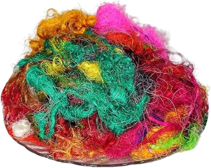 Knitsilk Mulberry Silk Fibers – Hand-Dyed Multicolor Silk Roving - Image 2