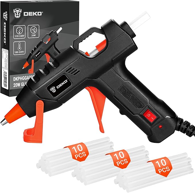 Mini Hot Glue Gun Kit：DEKOPRO 20Watt High Temp Glue Guns Tool by DEKOPRO