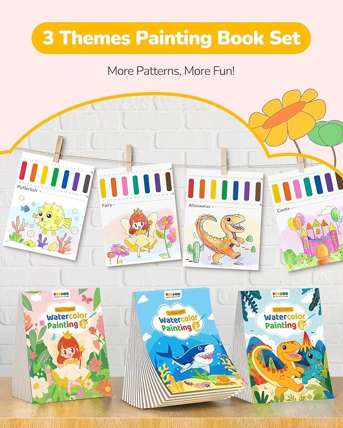 TECJOE 3 Pack Paint with Water Coloring Books - Image 2