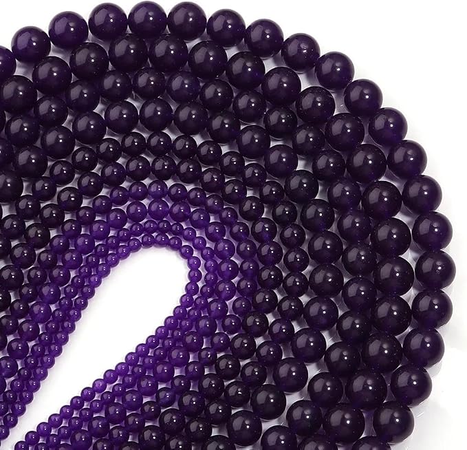 Zenkeeper 108Pcs Purple Natural Stones Chalcedony Beads Spacer Loose Beads Bulk - Image 4