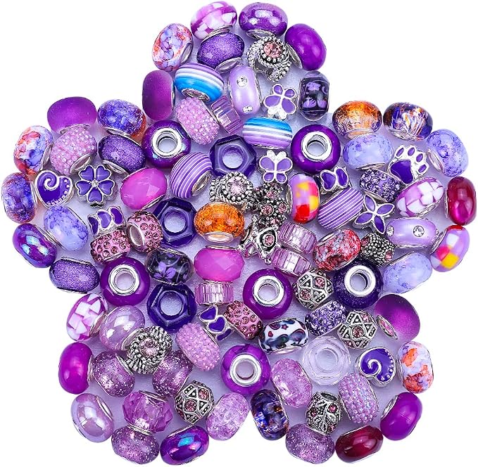 European Large Hole Spacer Charm Beads by VICTLOV