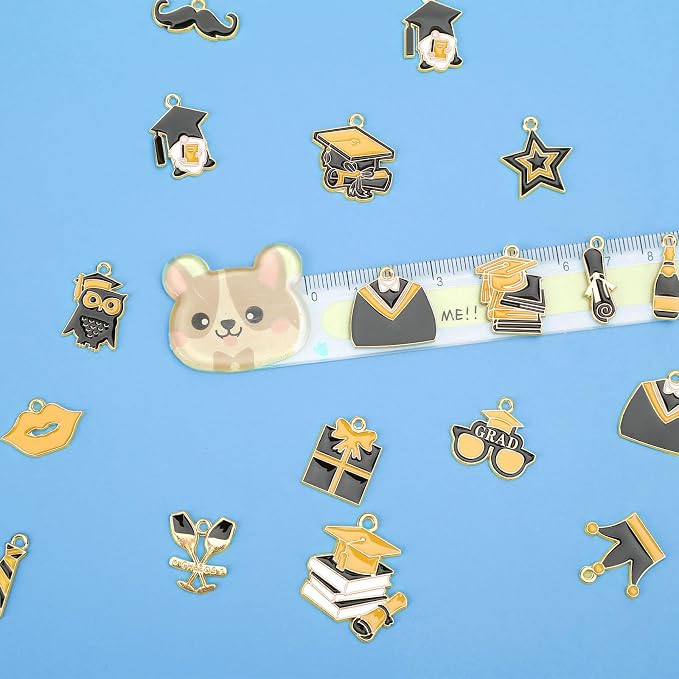 MARFOREVER 40Pcs/20 Pairs Graduation Charms, Graduation Cap Charms - Image 4