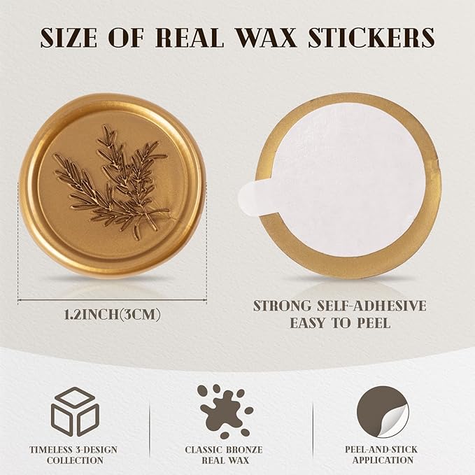 60 Pcs Wax Seal Stickers Set - Image 3
