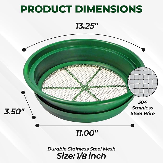 SE 13.25 Inch Wide Stackable Classifier Gold Prospecting Pan - Image 3