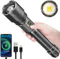 USB-C Rechargeable Tactical Flashlight 10000 High Lumens, XHP360 70W Super Bright LED Flash Lights with Zoomable & 1600ft Beam, Long Lasting Powered Handheld Flashlight for Home, Emergencies, Camping