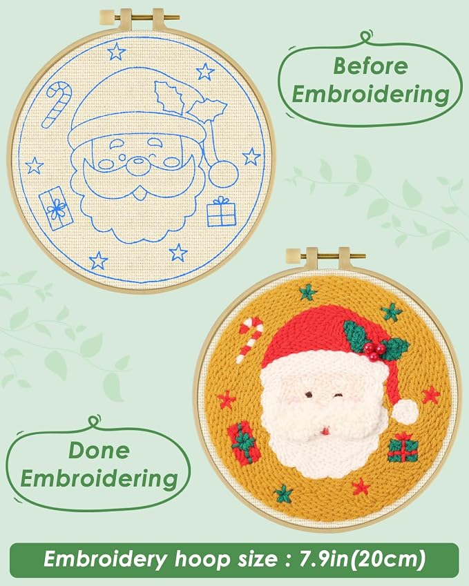ERKOON Christmas Punch Needle Kit Adults Beginners, DIY Easy Christmas - Image 3
