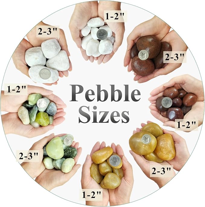 FANTIAN 10 lbs Yellow River Rocks, 1-2 Inch Polished Pebbles - Image 2