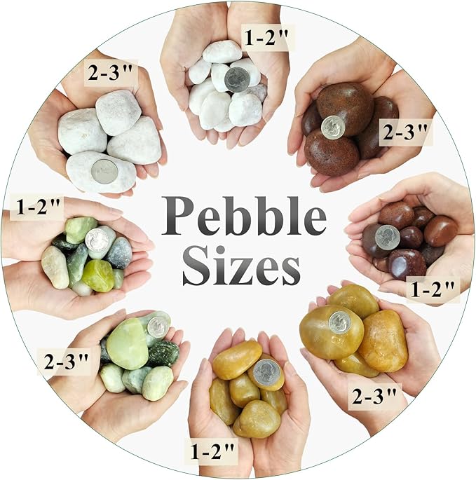 FANTIAN 10 lbs River Rocks, 1-2 Inch Polished Pebbles - Image 2