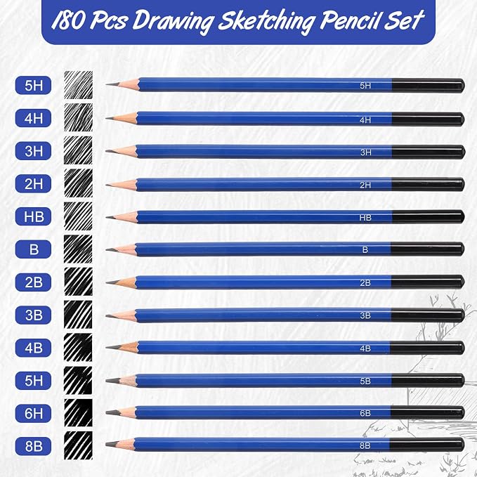 Humyoun 120 Pcs Graphite Sketch Pencil Set, Professional Drawing Sketching - Image 3