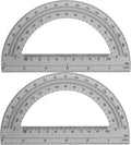 EBOOT Plastic Protractor Math Protractors 180 Degrees, 6 Inch, Pack of 2 (Black)