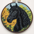 DIY Punch Needle Kits Cartoon Black Horse and Tree by Unknown