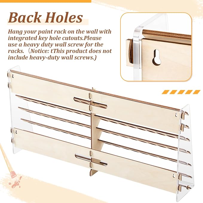 Colingmill Wooden Paint Organizer Storage Rack, 108 Holes Miniature Model Paint - Image 4