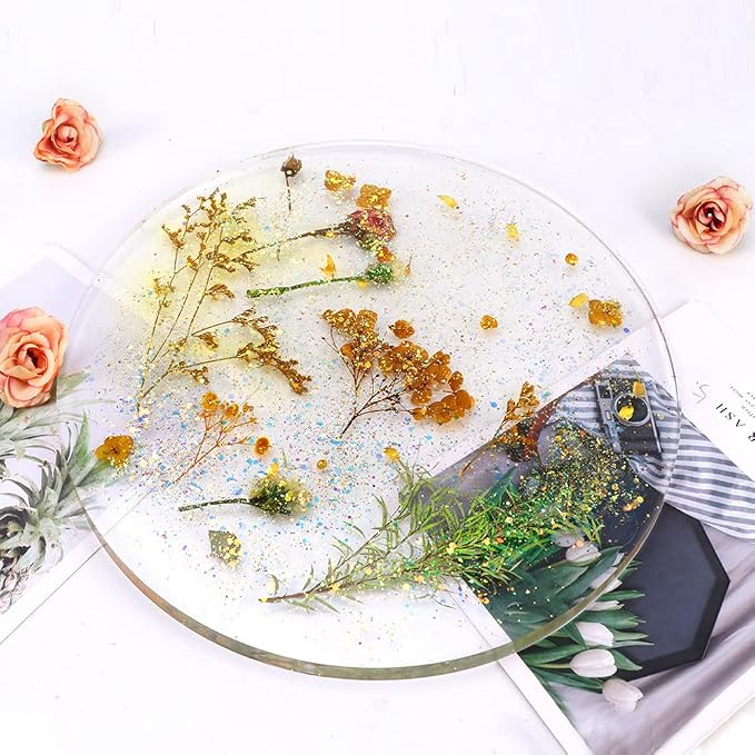 Round Silicone Molds, Shiny Silicone Tray Board Table Clock Mold - Image 6