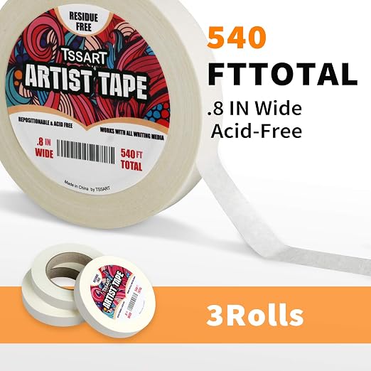 3 Pack White Artist Tape - Image 2