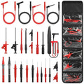 Linkstyle 25PCS Multimeter Test Leads Kit with Replaceable Wire Piercing Probes, Alligator Clips, Test Hook Clips, Tweezer for Digital Electrical Multimeter Testing