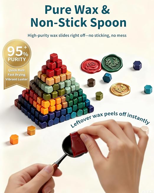 Wax Seal Stamp Kit for Beginners: Wax Sealing Tool Set 3 Brass Stamp Heads - Image 4