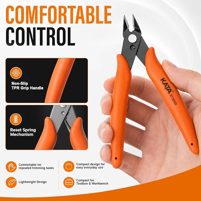 KATA Mini Flush Cutters, 5-Inch Wire Cutters Plier - Image 6