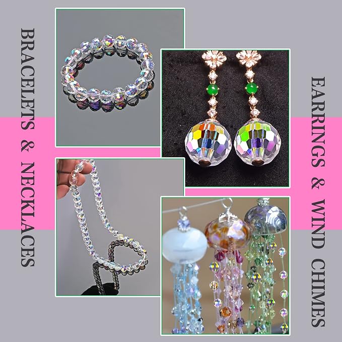 Crystal Glass Beads for Jewelry Making, 10 mm, AB | Iridescent Glass Beads Bulk - Image 7