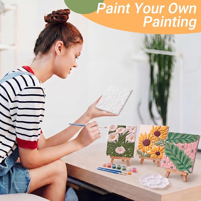 JellyArch 6 Set 3D Vintage Floral Ceramic Painting Kit Ready to Ceramics Make - Image 5