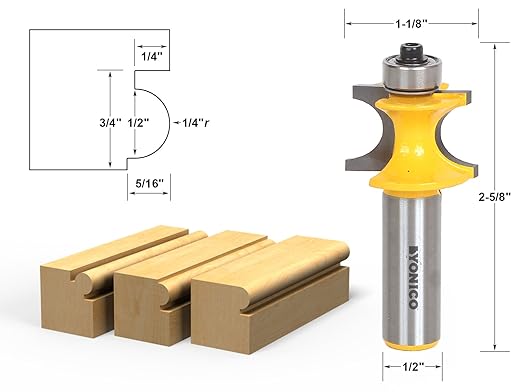 YONICO Bullnose Beading Router Bits 1/2-Inch Bead 1/2-Inch Shank 13193