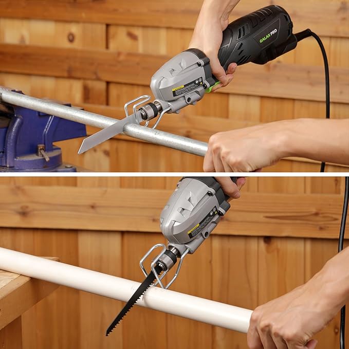 GALAX PRO reciprocating saw, 5.0 Amp Variable Speed Corded Reciprocating Saw, 3000spm, stroke length ½ Maximum cutting capacity 4 ½”， Used for wood cutting and metal cutting