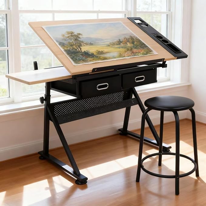ZENY Drafting Table Art Desk Drawing Table Height Adjustable Artist Table - Image 2