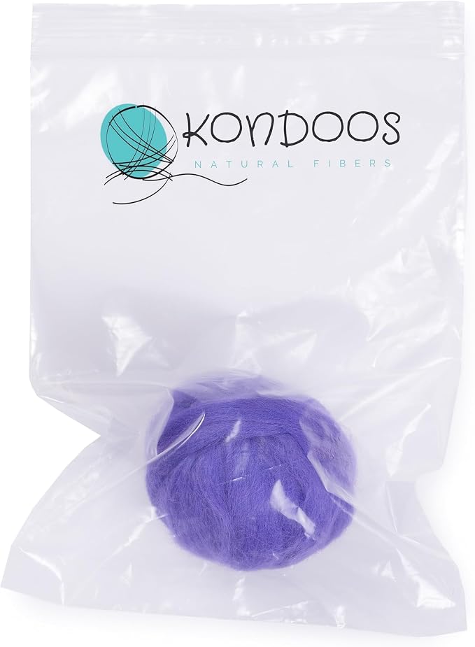 Kondoos Natural Wool roving, 2 OZ. Best Wool - Image 2