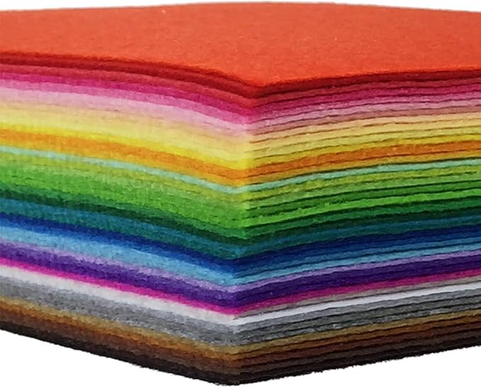 42pcs Felt Fabric Sheet 4"x4" Assorted Color DIY Craft Squares Nonwoven 1mm by flic-flac