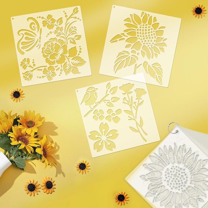 18 PCS Flower Painting Stencils Reusable Stencils - Image 3