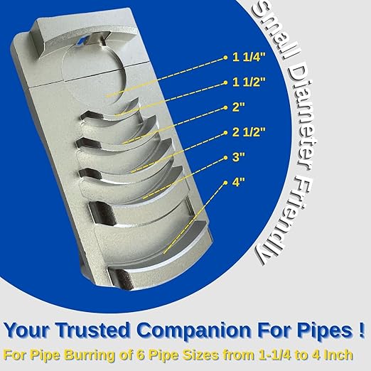 Deburring Tool for Plastic Pipe, Professional PVC Pipe Deburring & Chamfer Tool for 6 Sizes (1-1/4 to 4-Inch) with Sharp Blade - Plastic Pipe Reamer for Smooth Edges and Enhanced Adhesion