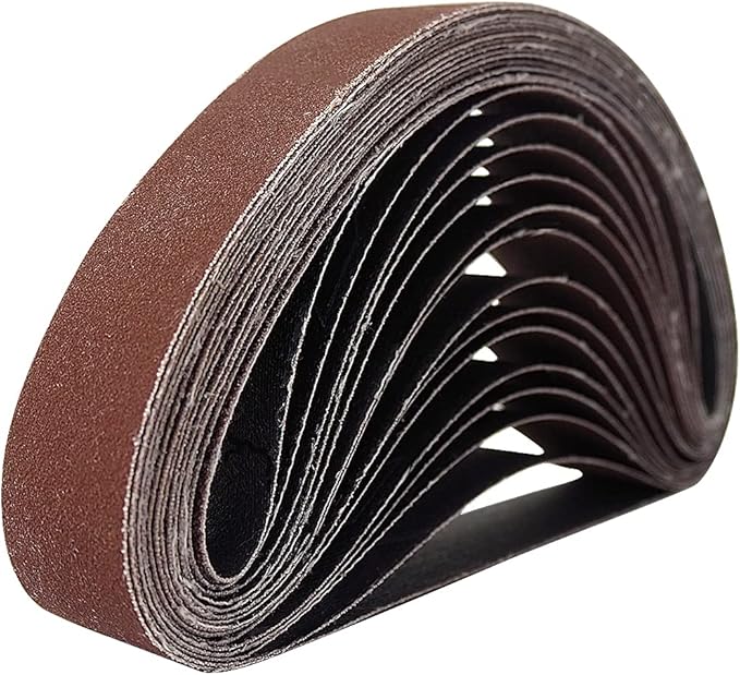 15 Pcs 2-1/2 x 16 Inch Assorted Aluminum Oxide Sanding Belt - 80/120/150/240/400 Grit