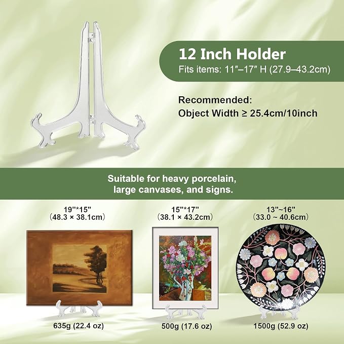 Artliving 12 Inch Plastic Display Stand, Displays Picture Frames, Tablets and - Image 3
