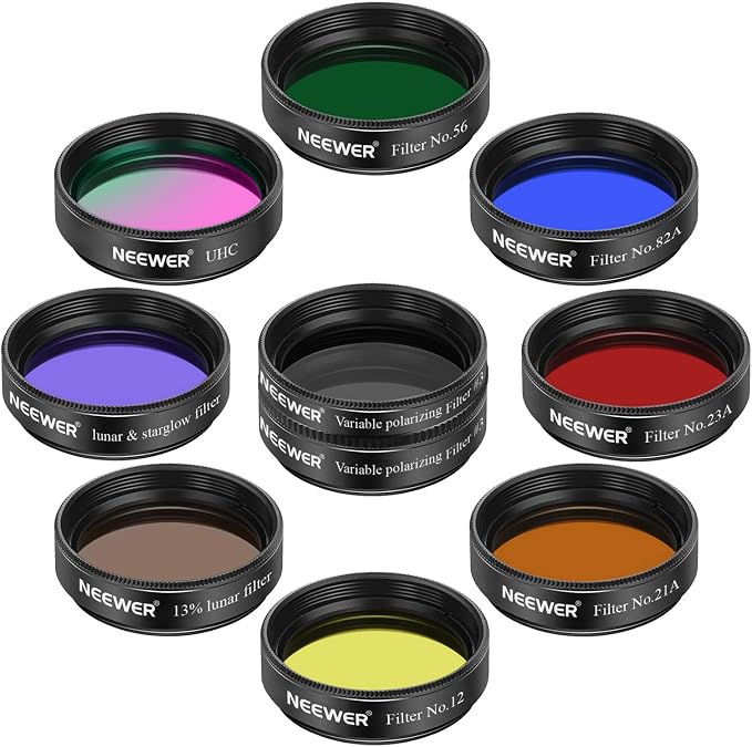 NEEWER 1.25' Telescope Eyepiece Filter Set, Including Planetary, Lunar & by Neewer