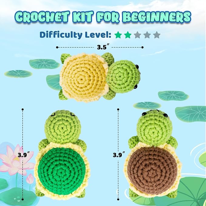 Totiro Crochet Kit for Beginners, Turtle Amigurumi Starter Kit, Easy DIY Craft - Image 5