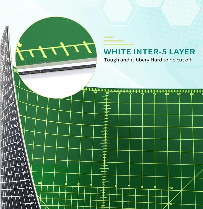 NEWBRAUG 23'' × 47'' Large Self Healing Cutting Double Sided 5-Ply Mat - Image 3