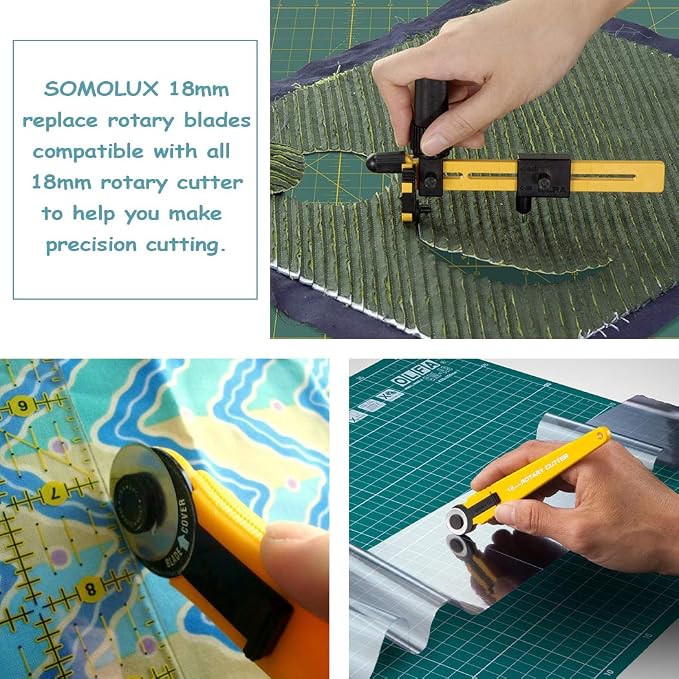 SOMOLUX 18mm Rotary Cutter Refill Blades 5 Pcs - Image 4