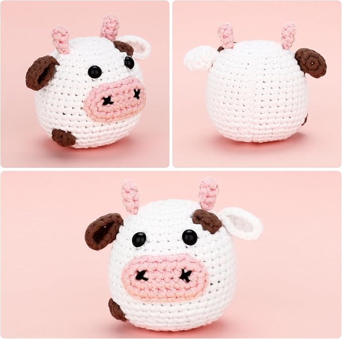 Crochet Kit for Beginners: Cow Crochet Kit, Including Step-by-Step Video - Image 2