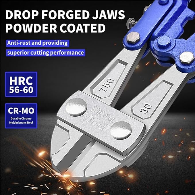 18-inch Bolt Cutter Heavy Duty - Chrome Molybdenum Steel Blade and Soft Rubber Grip,Cutting Tool for Padlocks, Chains, Wires, Screws, Fence,and Rivets