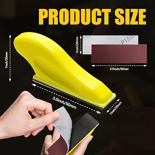 Micro Sanding Tools Finger Sander for Crafts with 100 Sheets Sandpaper-Grit 40 60 80 100 120 180 240 320 400 600 Detail Handle Sanding Tools for Small Projects, Craft, Wood