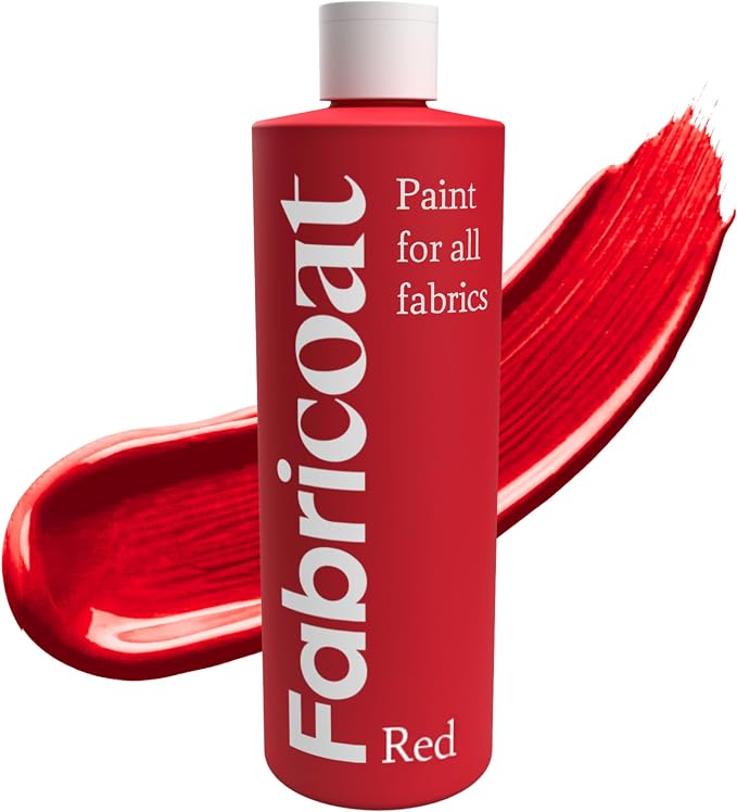 Fabricoat Red Fabric Upholstery Paint & Dye | 250ml / 8.5 fl oz | Red by Fabricoat