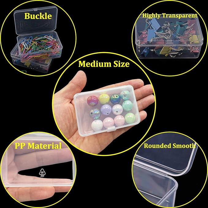 46Pcs Bead Organizer Set, Premium Small and Medium Clear Plastic Storage Boxes - Image 6