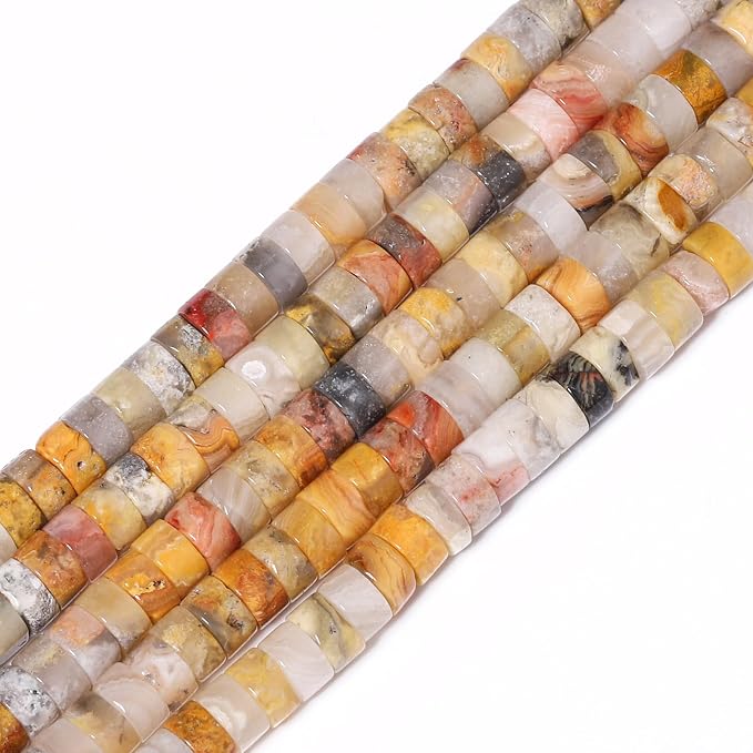 150Pcs 4×2mm Natural Crazy Lace Agate Spacer Stone Beads - Image 3