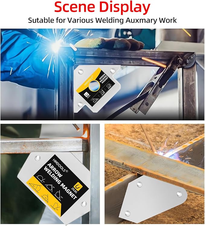 Welding Magnets Small Set,6 Pieces of Magnetic Welding and Clamps Holder 25LB & 10LB,2Pcs Arrow,2Pcs Hexagon,2Pcs Mini,Power Welding Accessories and Tools,Welding for Car