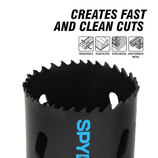 Spyder 27-Piece TCT and Bi-Metal Hole Saw Kit with Hex8 and Hex10 Rapid Core Eject Arbor System and HSS Pilot Bits