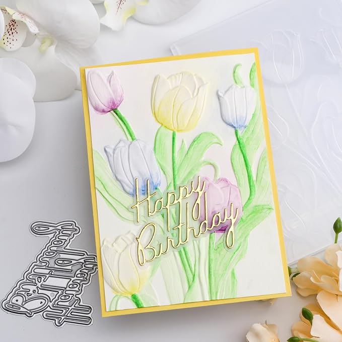 Tulip 3D Embossing Folder for Card Making DIY Scrapbooking Blossom Tulip Flower - Image 4