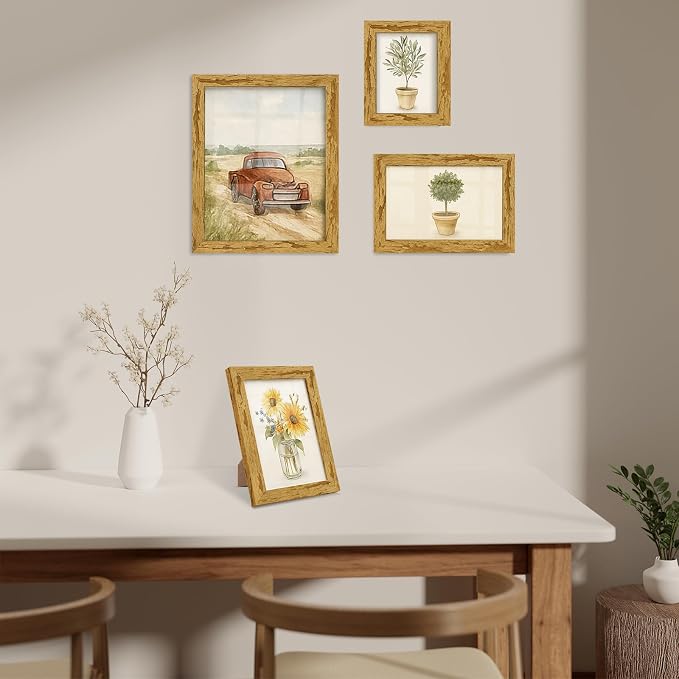 puthiac 5x7 Rustic Farmhouse Picture Frame, Natural Pine, 1 Pack | Distressed - Image 6
