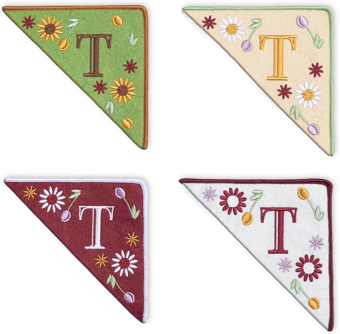 Personalized Embroidered Corner Mark, 4 Pack, Finished Initial Felt Bookmark by Unknown